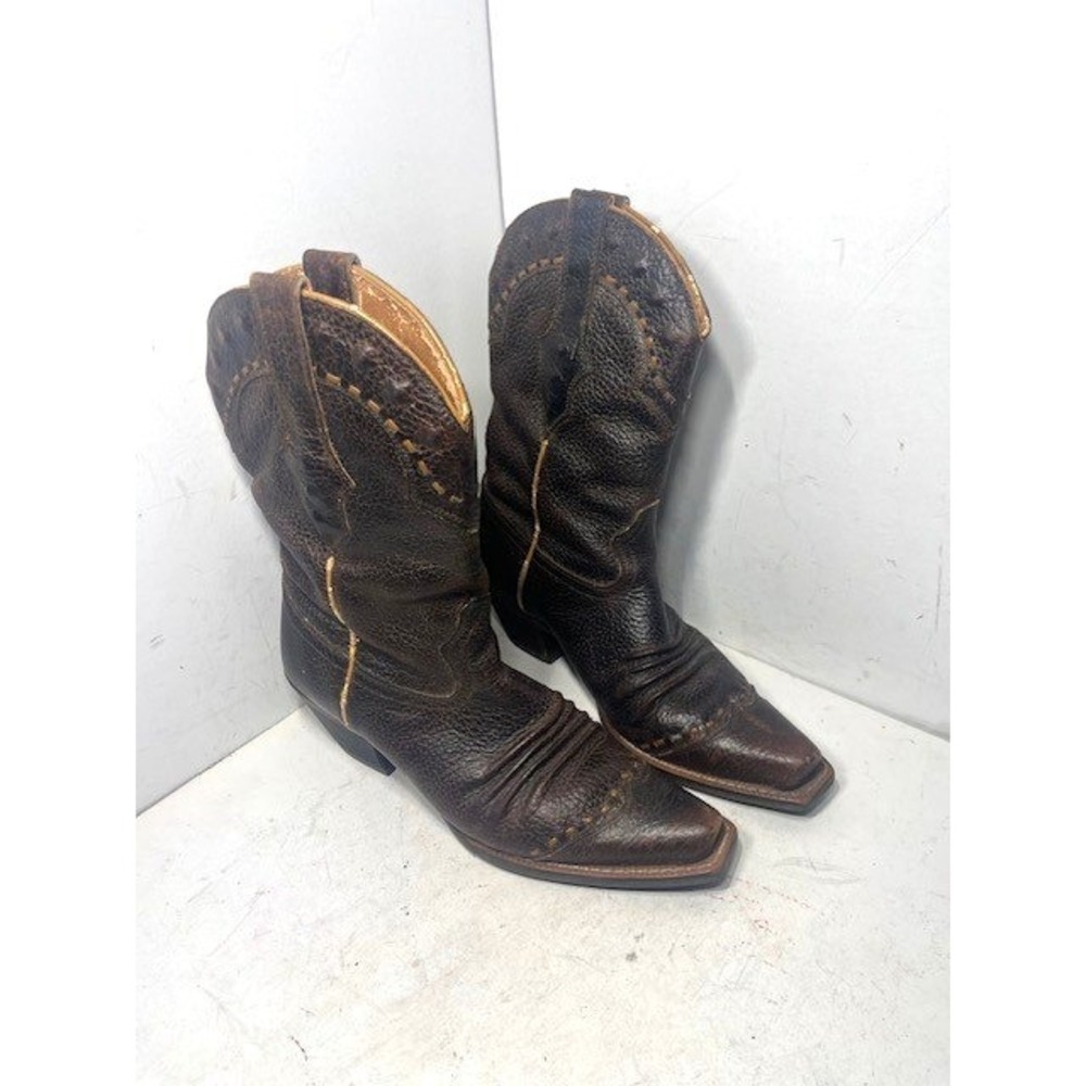 Ariat Womens Dark Brown Leather Snip Toe Western Cowboy Boots 10011881 Size 6.5B